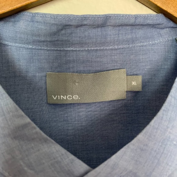 Vince Mens Button Down Shirt Light Blue - Picture 7 of 10